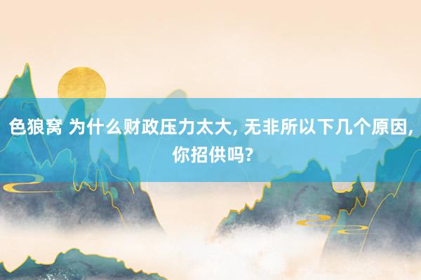 色狼窝 为什么财政压力太大， 无非所以下几个原因， 你招供吗?