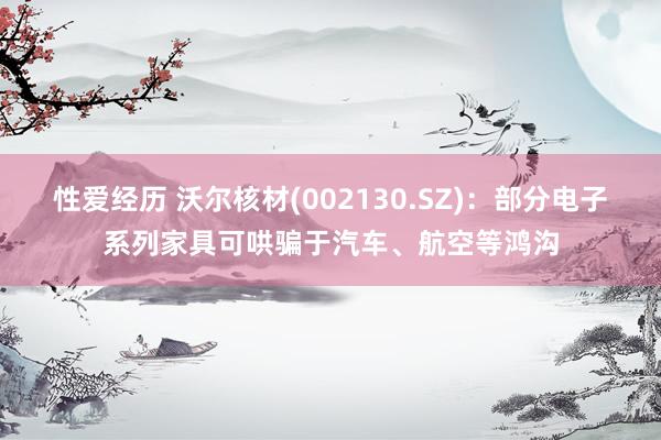 性爱经历 沃尔核材(002130.SZ)：部分电子系列家具可哄骗于汽车、航空等鸿沟