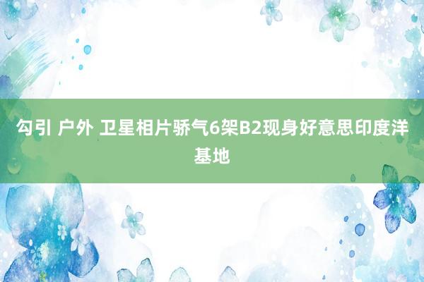 勾引 户外 卫星相片骄气6架B2现身好意思印度洋基地