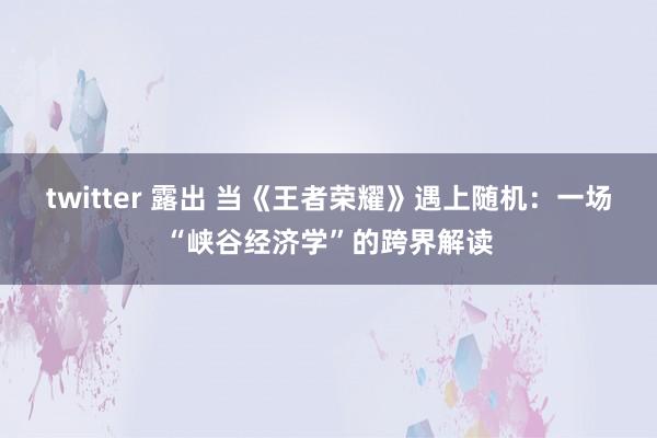 twitter 露出 当《王者荣耀》遇上随机：一场“峡谷经济学”的跨界解读