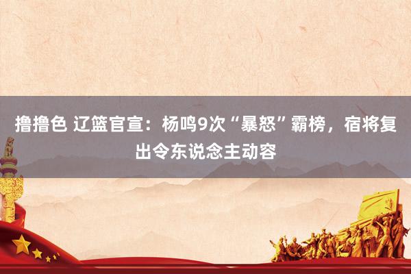 撸撸色 辽篮官宣：杨鸣9次“暴怒”霸榜，宿将复出令东说念主动容