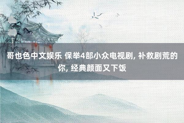 哥也色中文娱乐 保举4部小众电视剧, 补救剧荒的你, 经典颜