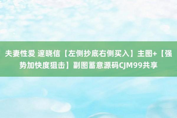 夫妻性爱 邃晓信【左侧抄底右侧买入】主图+【强势加快度狙击】