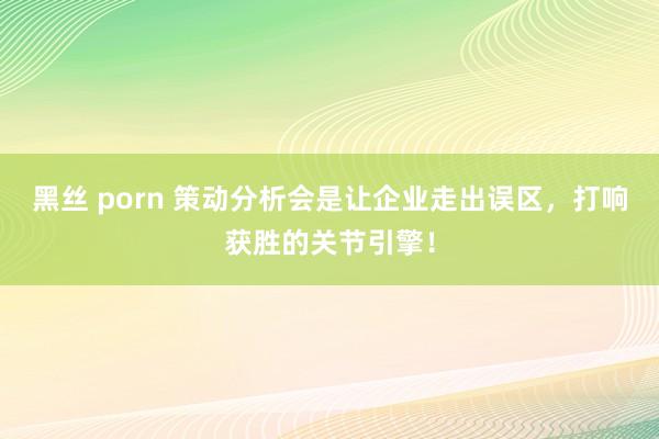 黑丝 porn 策动分析会是让企业走出误区，打响获胜的关节引擎！