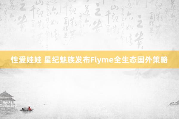 性爱娃娃 星纪魅族发布Flyme全生态国外策略